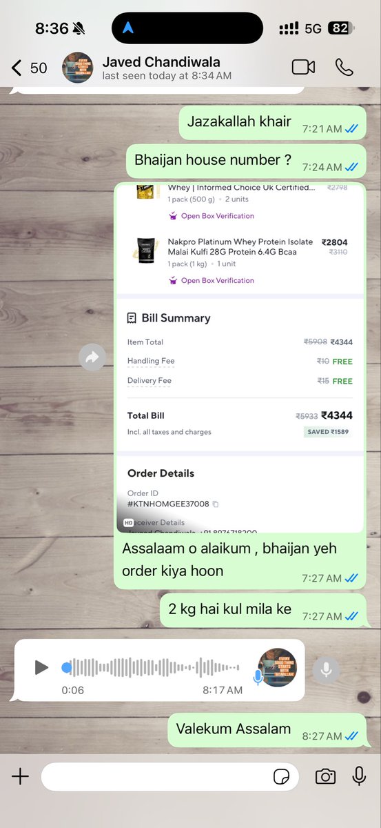 in_solace's tweet photo. @ZeptoNow @zoo_bear you guys are running a scam. The delivery did not happen, the delivery boys number was wrong 11-digits and then an Ahmedabad based number for Mumbai delivery. No call centre support on voice and the chat is reluctant to help https://t.co/TphR5lZuQo