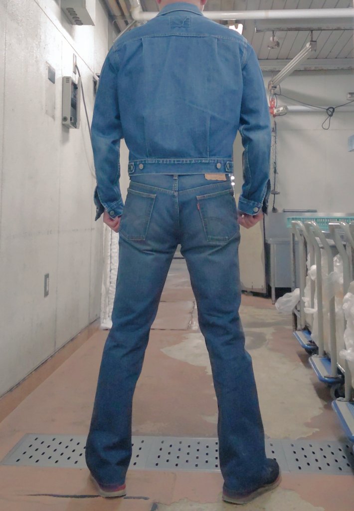 surrenderSwing's tweet image. #ジーンズ　#Gジャン　#リーバイス　#2nd
507セカンドと517のセットアップ写真のバックショットです

セカンドは動きやすいからタイト目でも全然OKですね