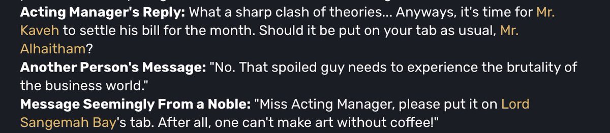 A lot of things are still waiting to be canon with haikaveh but I love the fact that alhaitham saying that kaveh is spoiled by him IS one of the canon things like we know it’s canon on for both sides but the way he straight up just says it makes me cackle😭😭