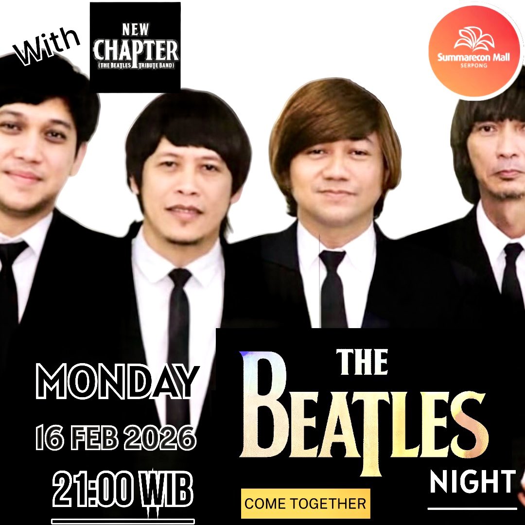 Nanti Malam Kita Merapat Lagi Beatlemania!
Sambil merayakan malam IMLEK🧧bersama @newchapter.band di mall kesayangan kita @sms_serpong ! 

#thebeatles #thebeatlesnight #beatlemania #imlek #summarecon