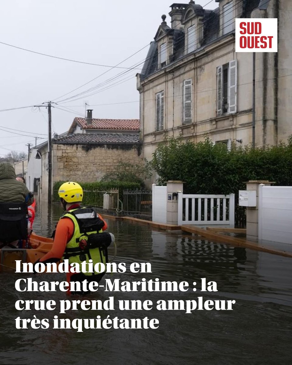 Un communiqué de la préfecture de la Charente, ce dimanche 15 février, évoque une crue située entre les inondations records de 1982 et 1994. De nombreux axes sont fermés. À Saintes comme ailleurs, on se prépare le mieux possible à la montée des eaux
🔗l.sudouest.fr/J8GS