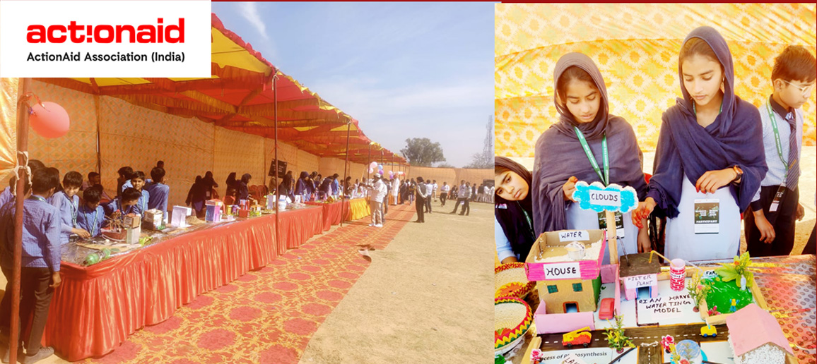 ActionAidIndia's tweet photo. ActionAid Association organized a #ScienceFair in Ferozepur Jhirka, Haryana, bringing together 206 students from 19 government schools to showcase 79 innovative projects. From Radar Systems and Humanoid AI Cars to Rainwater Harvesting and LPG Gas Leak Detectors, students demonstrated creativity, scientific thinking, and solutions for real-life challenges. Through this initiative, ActionAid Association strengthened #YoungMinds, encouraged innovation, and promoted awareness of sustainability, safety, and renewable energy. #ActionAid #EducationForChange #YouthInnovation