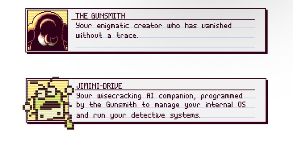 BuzzzBun's tweet photo. This makes perfect sense when you realize these two are just  Geppetto and Jimini-Cricket, who’s his ai manager instead of voice of conscious, #gun_nose https://t.co/4r8agyXnjR