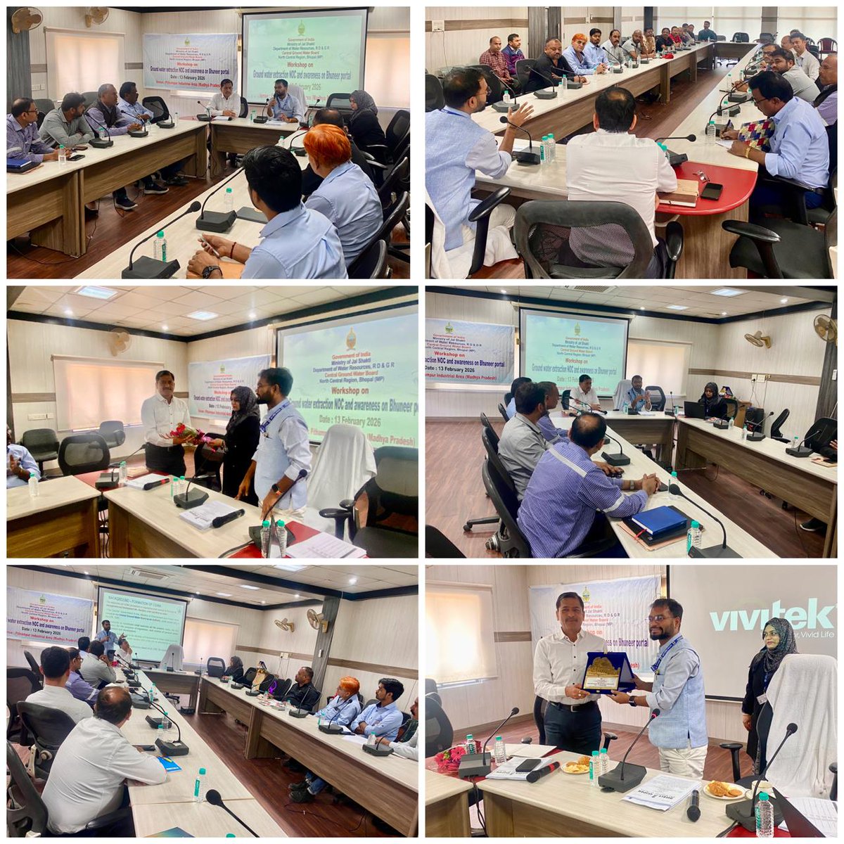 CGWB_CHQ's tweet photo. CGWB, NCR, Bhopal organized a one-day CGWA Workshop on streamlining No Objection Certificate (NOC) processes for groundwater extraction and enhancing regulatory compliance at Pithampur Industrial Area, Dhar District, Madhya Pradesh. The session was presided over by Shri Himanshu Prajapati, IAS, Executive Director, MPIDC, with participation from 63 representatives of industrial firms.

Technical guidance covered BHUNEER Portal navigation, CGWA guidelines and SOPs for industrial applications, and compliance enforcement, including penalty structures, Environmental Compensation, and withdrawal management. CGWA officials addressed queries from project proponents during interactive sessions.

#GroundWaterManagement #CGWB #Bhopal #CGWA #Pithampur #Bhuneer #IndustrialCompliance #Sustainability