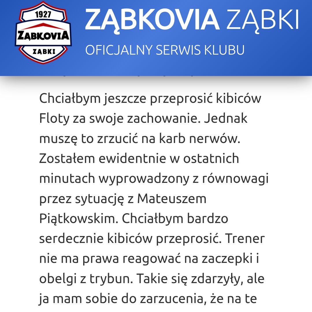Robert Podoliński jako trener Dolcana Ząbki prowokował kibiców kibiców Floty Świnoujście w 2012.

Przeprosił? Przeprosił.
Niech tylko nie pierdoli, że Feio powinien trzymać ciśnienie.