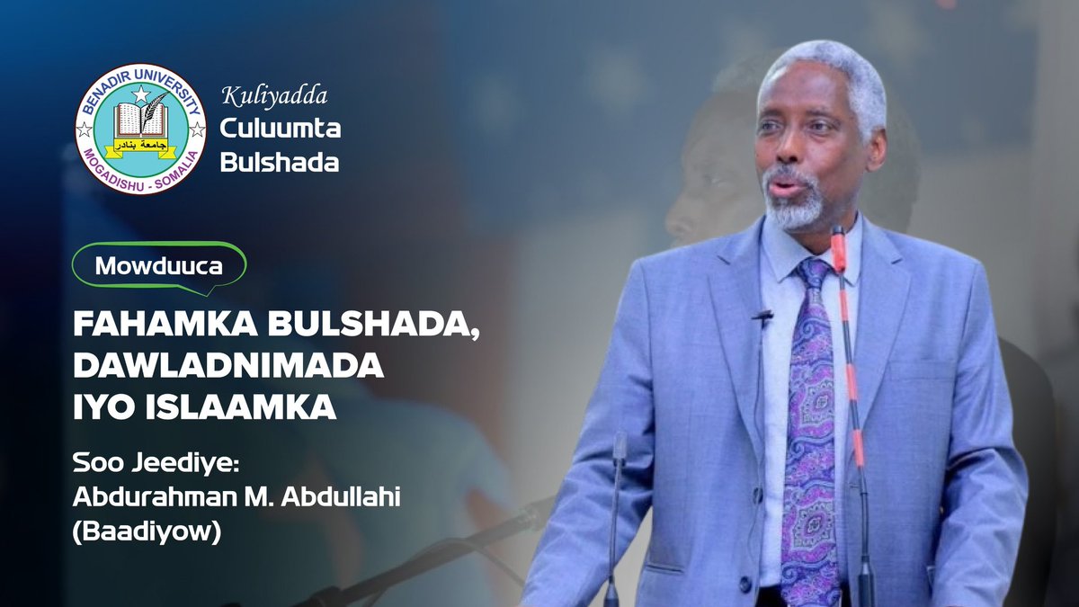 DrBaadiyow's tweet photo. Waxaan maanta la kulmayaa Jaamicadda Banadir, kulliyadda culuumta Bulshada. https://t.co/lOxFbbpaW7