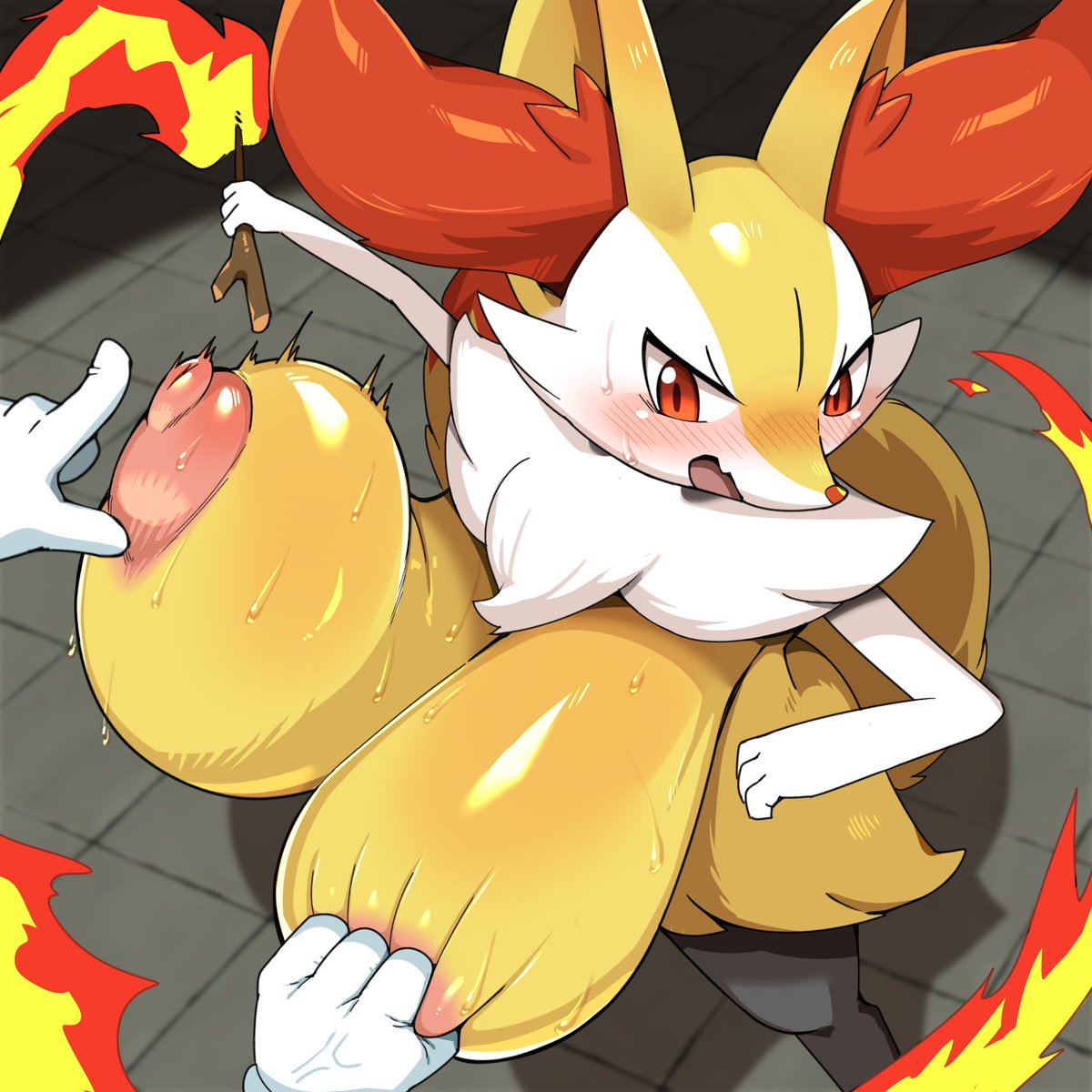 「～～～ッ!!こんのエロハンドぉ……💢」 