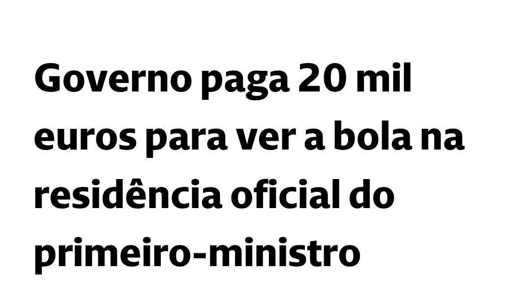CCoelhoSilva's tweet photo. A Secretaria-Geral do Governo fez 1 contrato de cerca de 20 mil euros para ter SportTV na residência oficial do primeiro-ministro e no Parlamento. O ajuste direto foi celebrado com uma operadora de telecomunicações até 2027.
Era interessante ouvir a justificação para tal contrato https://t.co/aTfNUd4fpk