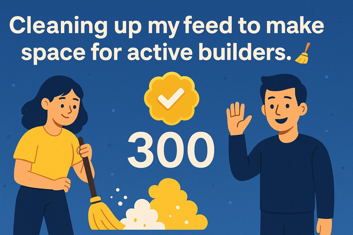Cleaning up my feed to make space for active builders. 🧹
If you are real and active, introduce yourself.

Looking to add 300 new connections today.