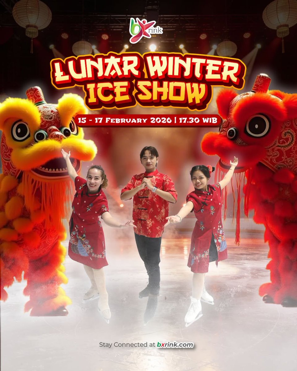 Lunar Winter Ice Show ❄️🐉
Get ready for a dazzling Barongsai performance on ice ⛸️✨

📅 15–17 February 2026
⏰ Start at 17.30
📍 BX Rink

Bring your family and your friends.
Let’s celebrate prosperity, joy, and unforgettable moments together on ice!