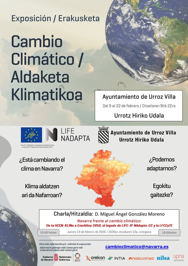 LIFE_NAdapta_CC's tweet image. Charlas sobre #CambioClimatico🚨

#UrrozVilla➡️
lifenadapta.navarra.es/es/-/urroz-vil… 

#Castejón➡️
lifenadapta.navarra.es/es/-/castejon-…

#LIFE_IP_NAdapta_CC #HCCN #KLINa #LFCCyTE #OCCN #CambioClimático #Adaptación #Mitigación #LIFEProgramme #LIFEAmplifiers #LIFEProject #AfterLIFE #NavarreInEurope #Navarra
