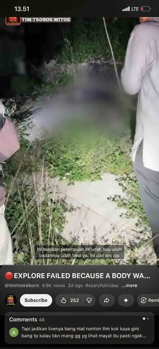 Innalilahi wainnailaihi rojiun. Baru kali ini nonton penelusuran jujurigan malah ketemu jenazah korban pembunuhan. 

Gak kebayang perasaan ibunya atas kehilangan anaknya apalagi dibunuh begini. Disatu sisi lega karena anaknya yang hilang udah 5hari ketemu untuk dapat dimakamkan