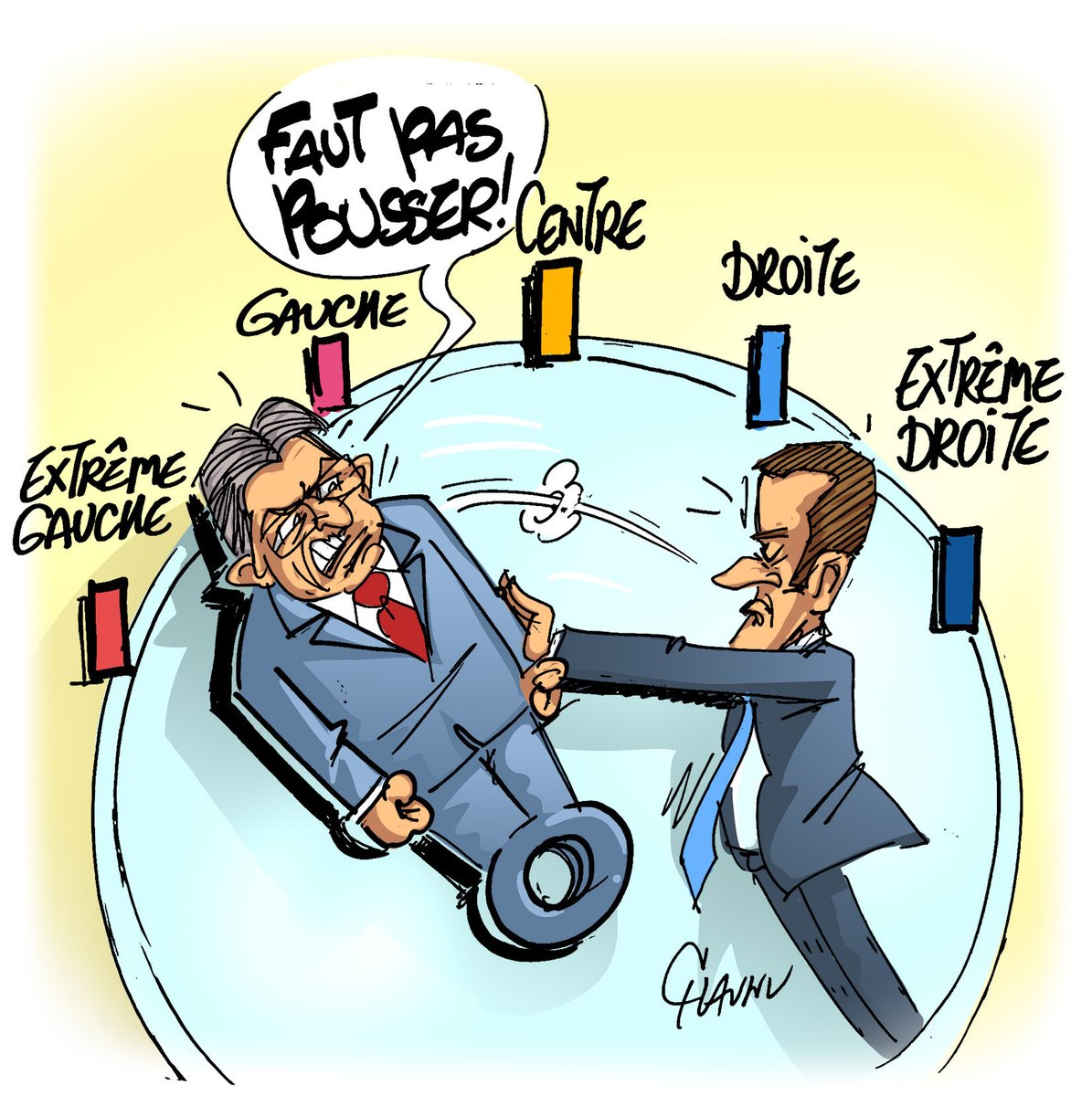 ✏️ dessin du jour pour <a href="/_lunion/">L'union</a> : Macron classe LFI à l’extrême gauche et y dénonce des « expressions antisémites » #melenchon #actu#dessindepresse
