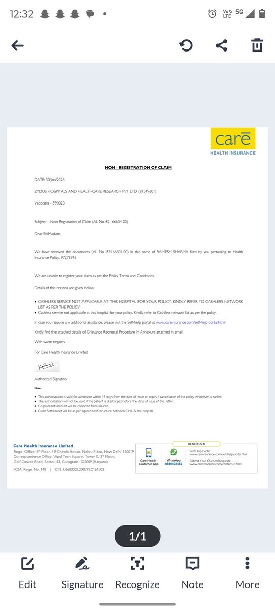 RitusharmaRitss's tweet photo. 2.purchasing the policy but was not recorded properly. Such denial during active treatment puts immense mental and financial stress on the family.@irdainsurance @irdaindia and @MoHFW_INDIA are requested to fairly investigate this matter and provide urgent assistance. #carehealth https://t.co/7bxkZZjPDR