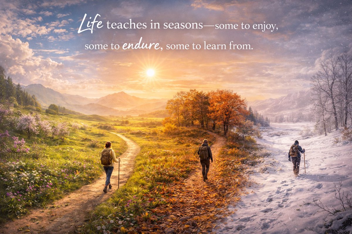 Not every season of life is meant to feel good and that’s okay. 

Some seasons arrive with joy,laughter,ease and answered prayers. 

Others come with pressure,waiting and quiet struggles that test your strength. Then there are seasons that don’t make sense until later,when you