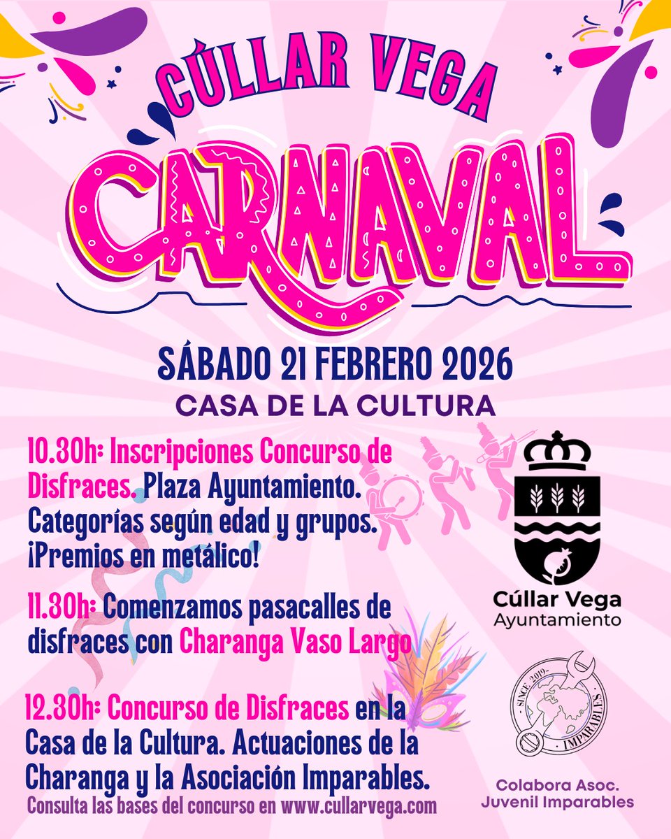 Cúllar Vega se prepara para vivir un Carnaval 2026 lleno de color, música y disfraces -  cullarvega.com/cullar-vega-se…