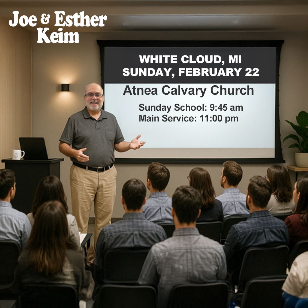 MAPMinistry's tweet photo. Join Us for a Special MAP Ministry Update with Joe &amp; Esther Keim!

February 22, 2026

9:45 am - Sunday School
11:00 am - Main Service 

Atnea Calvary Church 
3944 W 1 Mile Rd
White Cloud, Michigan 49349 

Come hear Joe and Esther share how God is changing lives! https://t.co/aFCJYhSBKQ