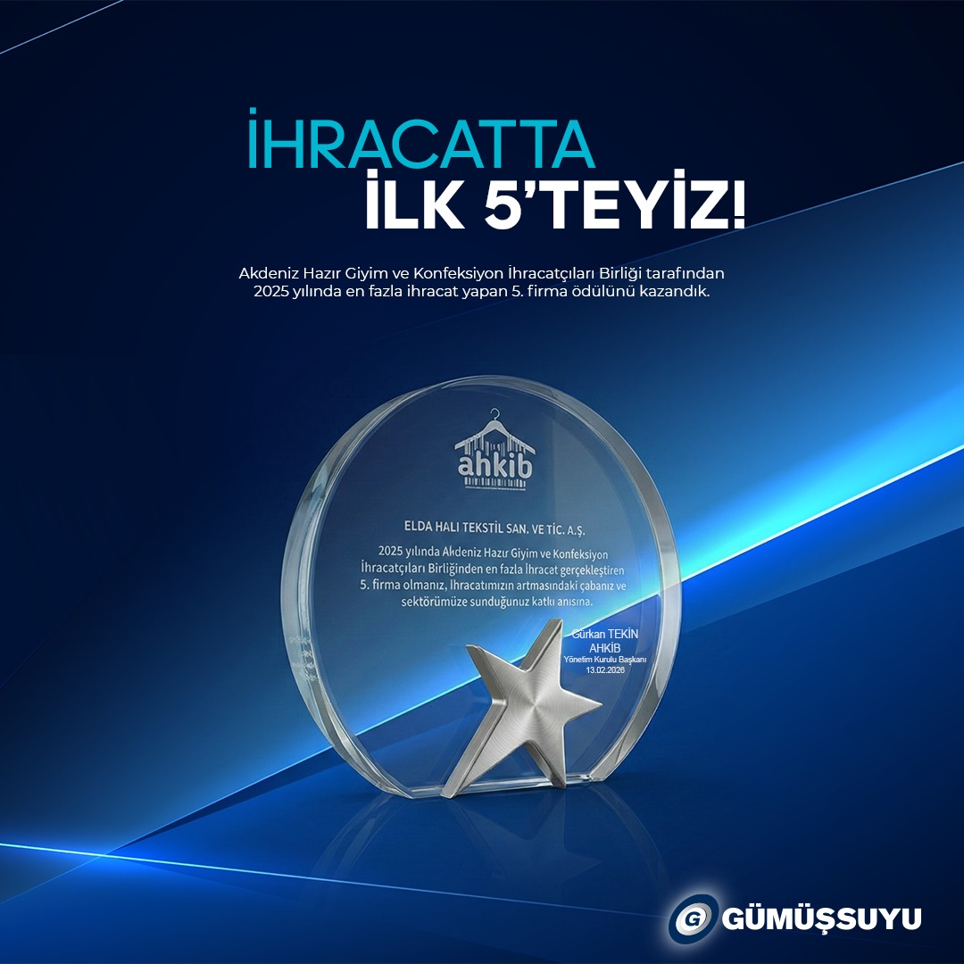 gumussuyu_hali's tweet photo. Gümüşsuyu Halı olarak, Akdeniz Hazır Giyim ve Konfeksiyon İhracatçıları Birliği tarafından en fazla ihracat yapan ilk 5 firma arasında yer almaktan gurur duyuyoruz.

Bu başarı; güçlü üretim altyapımızın, sürdürülebilir kalite anlayışımızın ve özveriyle çalışan ekip arkadaşlarımızın ortak emeğinin sonucudur.

Türkiye’den dünyaya değer katmaya devam edeceğiz.

#GümüşsuyuHalı #Gümüşsuyu
