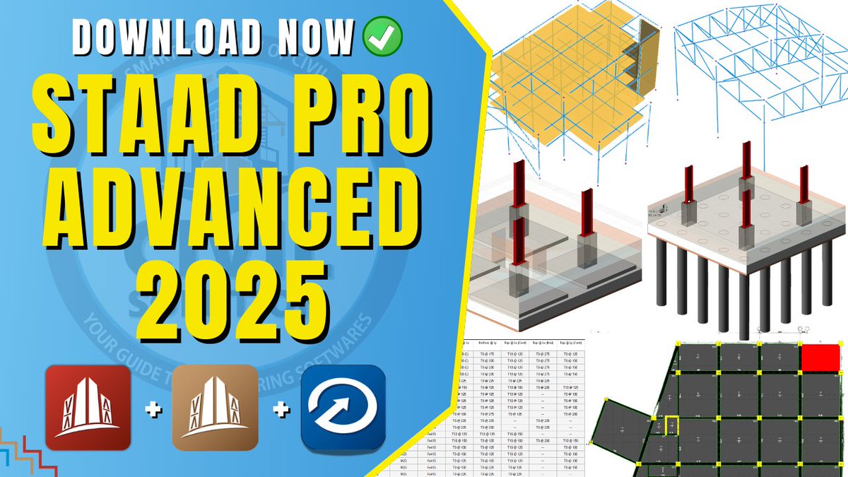 sscscv's tweet photo. 🏗️ Bentley STAAD Pro Advanced 2025
▶️ Install Guide: https://t.co/cnZK02t5Jp
#STAADPro #STAADProAdvanced #BentleySTAAD #StructuralAnalysis #StructuralDesign #FiniteElementAnalysis #FEAsoftware #3DStructuralModeling #SteelDesign #ConcreteDesign #DynamicAnalysis #SeismicAnalysis https://t.co/9rQjlMJyYv