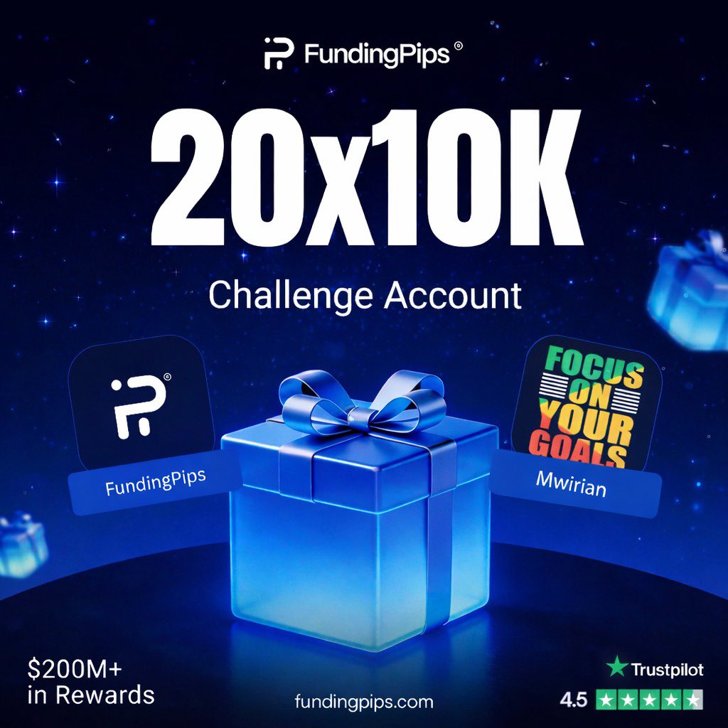 Giveaway❤️

1- Follow <a href="/fundingpips/">FundingPips</a> <a href="/Khldfx/">Khaled</a> <a href="/ronna256/">Mwirian</a> <a href="/tradin/">tradin</a> 
2- Like and retweet
3- Join discord here discord.gg/fundingpips
4- Turn on notifications

Good luck!