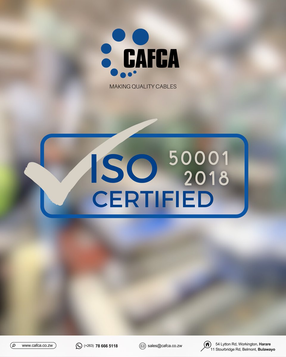 We do not just make quality cables at our factory — we are sustainable and efficient in using energy.💡
Our ISO 50001:2018 certification elevates CAFCA’s commitment to reducing energy consumption, improving performance, and delivering quality solutions responsibly.
