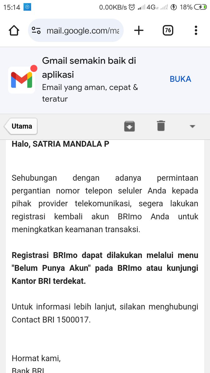 knightmandala's tweet photo. @BANKBRI_ID Saya baru cek email, ini solusinya bagaimana ya? Nomor telepon yang terdaftar juga mati https://t.co/AjFBzPxAAR