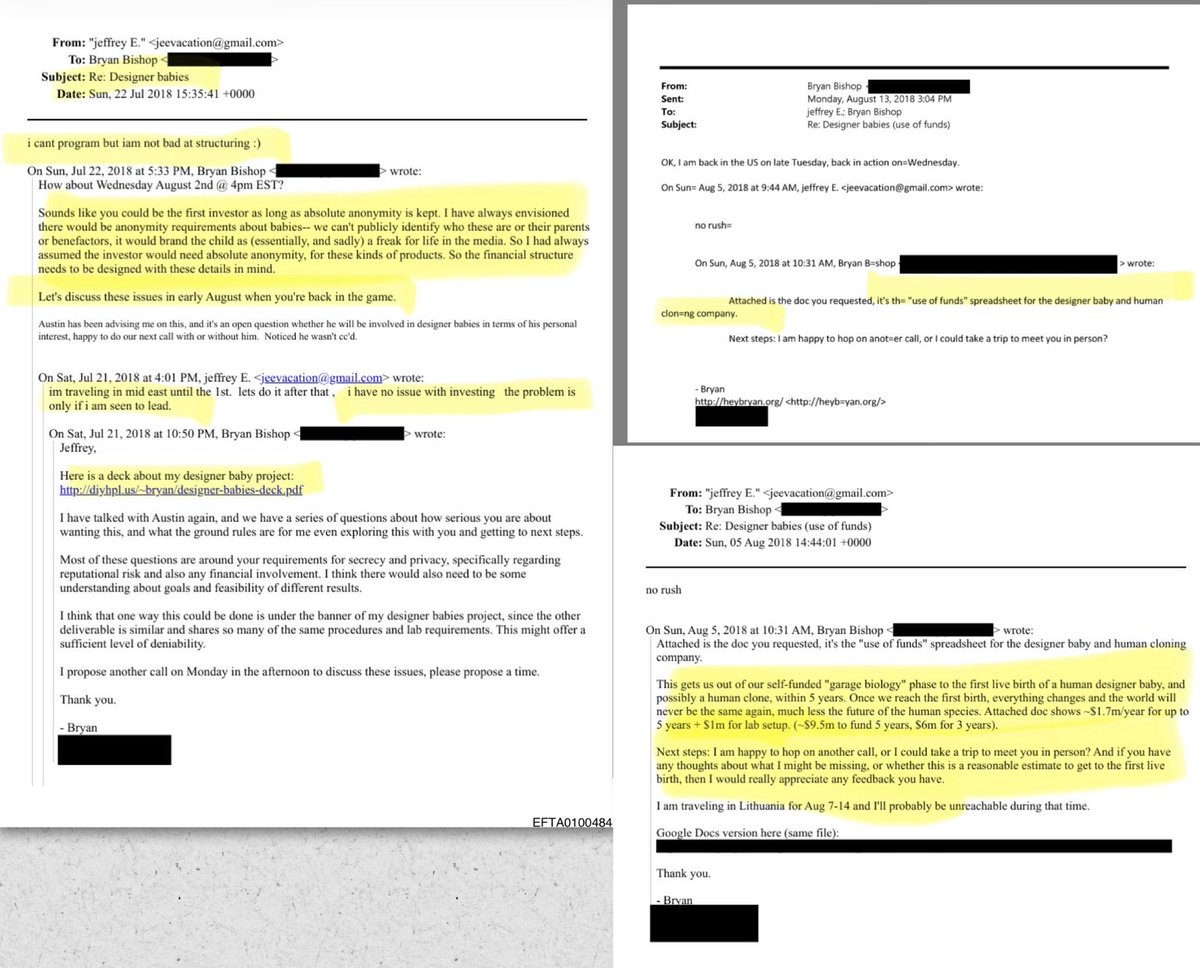 Los documentos del Departamento de Justicia de EE. UU. publicados recientemente (febrero de 2026) confirman que Jeffrey Epstein tenía un interés obsesivo en la eugenesia y los "bebés de diseño", con proyectos vinculados a laboratorios en Ucrania.

Y serás feliz.