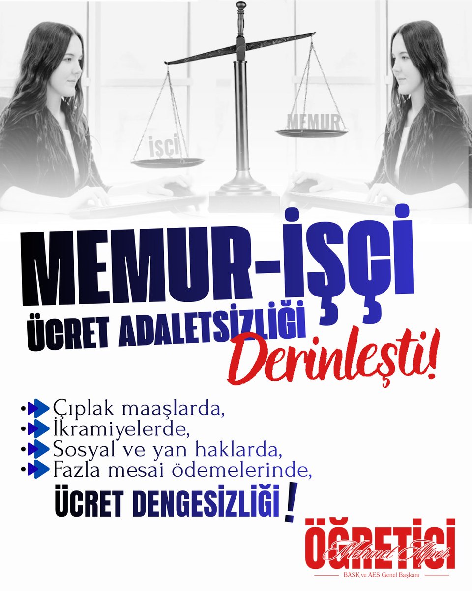 MEMUR-İŞÇİ ÜCRET ADALETSİZLİĞİ DERİNLEŞTİ!

Son yıllarda kamu kurumlarında görev yapan memurlar ile kamu işçileri arasında oluşan ücret farkı giderek artmakta ve kamu vicdanını rahatsız eden ciddi bir adaletsizliğe dönüşmektedir.

Öncelikle ifade etmek isteriz ki; yerin yüzlerce
