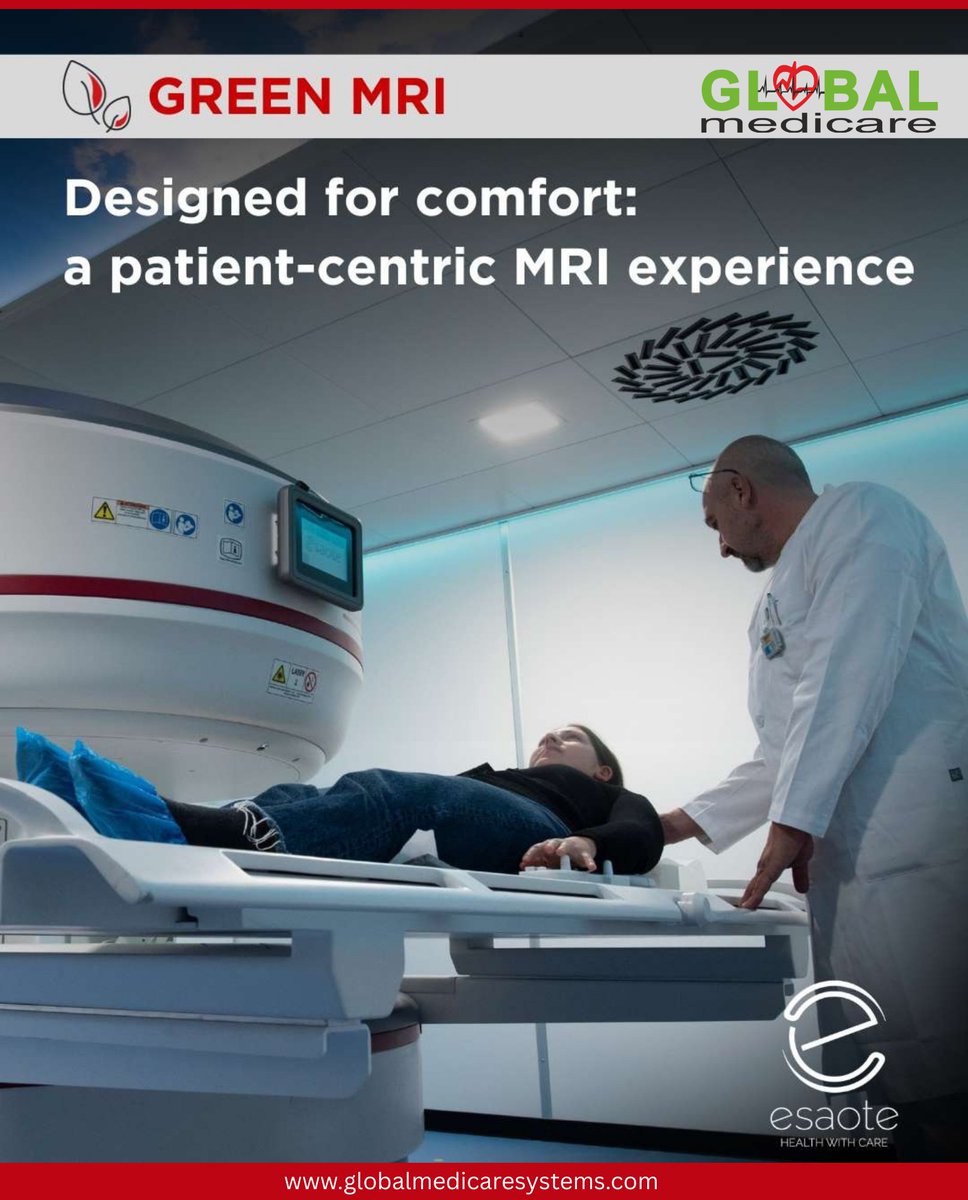 Globalmed2002's tweet photo. 58% of MRI patients can't complete scans due to claustrophobia. GREEN MRI by @Esaote changes everything: 

✅ Open design 
✅ Whisper-quiet 
✅ 8% termination rate 
✅ Superior patient comfort

Transform diagnostics at your facility 👇
🌐 https://t.co/lFlni5nFRZ

#OpenMRI https://t.co/cepamo2F4Q