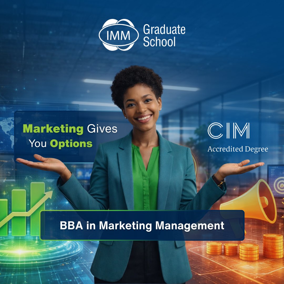 Late registrations are still open for the #BBA in Marketing Management at #IMMGraduateSchool. nuel.ink/e15vHu 

#Marketing isn’t just social posts or ads 👀 This degree teaches marketing as a strategic business discipline, giving you skills that work across industries.
