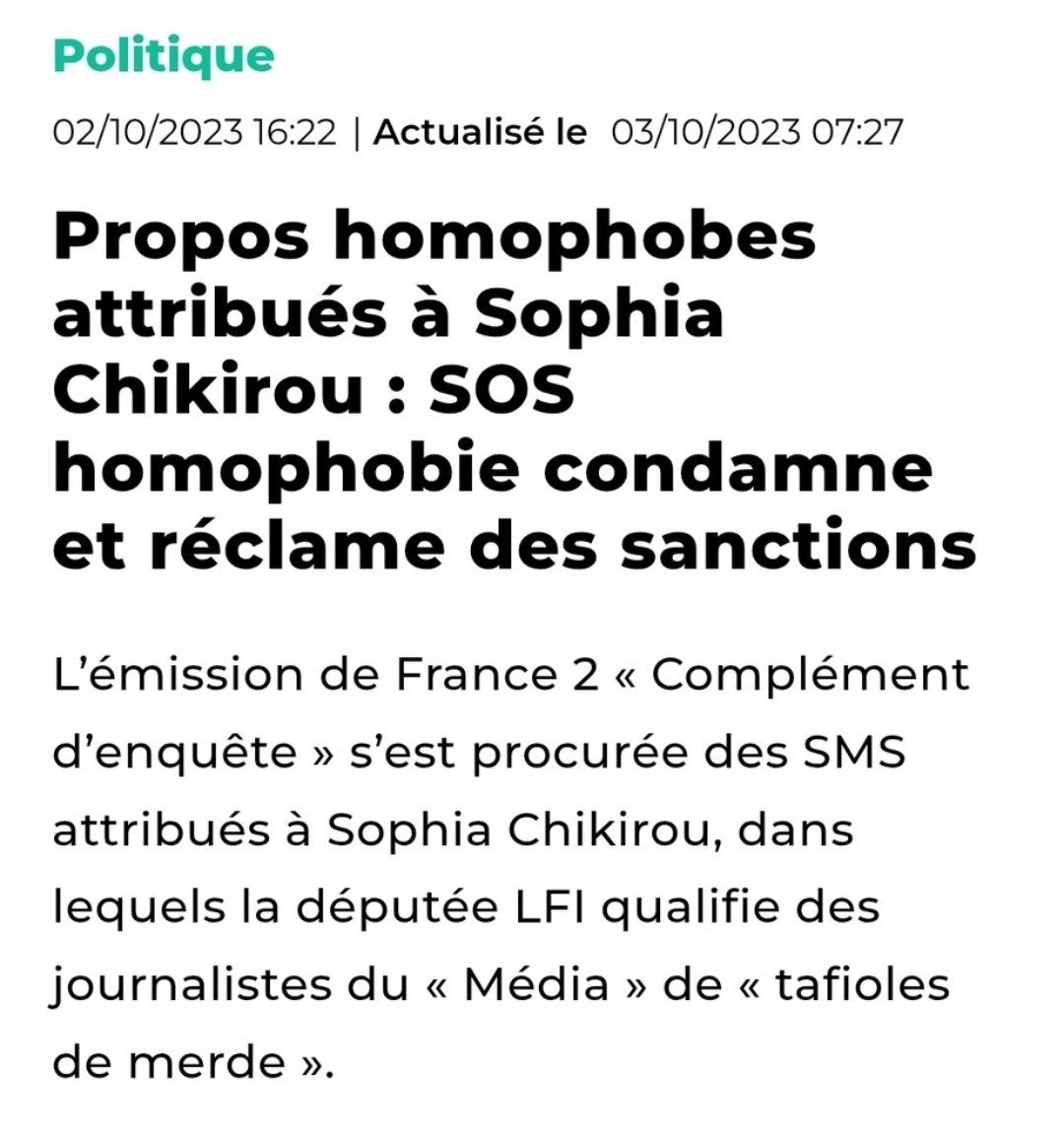 Sophia Chikirou assume enfin avoir tenu ces propos homophobes. Pensée émue à tous les insoumis de ce réseau qui ont prétendu pendant des mois que c'était un fake inventé par les "journalopes" destiné a nuire à LFI. #Homophobie #ManagementToxique