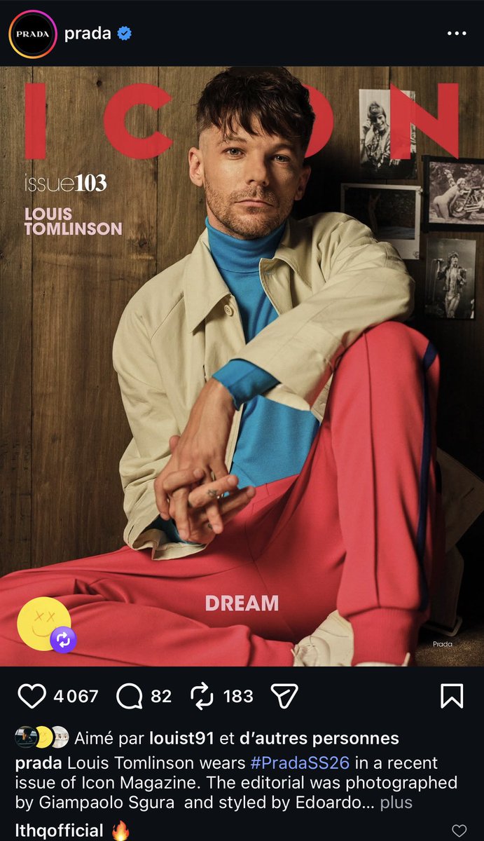 📲| Louis a aimé le post Instagram de Prada