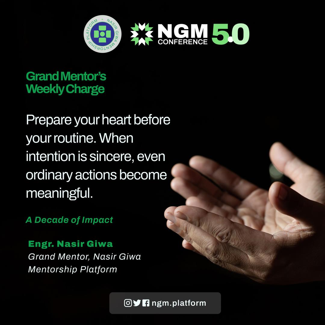 The reward for your actions depends on the quality of your intentions. 🌙

Take a moment to set the right intention for Ramadan and sincerely seek Allah’s pleasure. ✨

#NGMCommunity 
#Adecadeofimpact
#Grandmentor’scharge