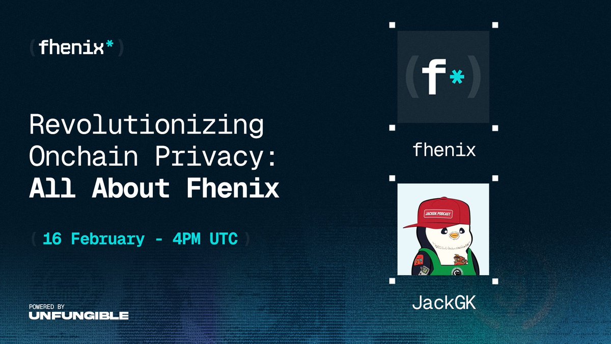 The wait is finally over

we’re going live with <a href="/GuyZys/">(Guy Zyskind*)</a> to break down how Fhenix is pushing encrypted execution forward with DBFV- and what it means for builders today

4pm UTC, set your reminders