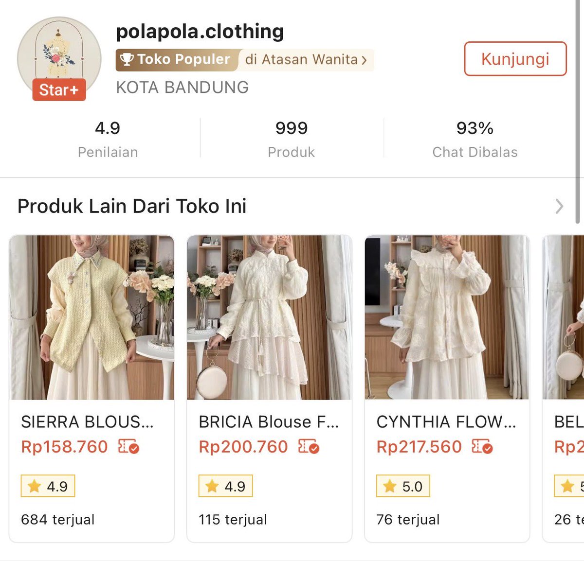 STOP BERFIKIR KALO RIA MIRANDA, KLAMBY, BUTTON SCARVE YANG PALING WORTH IT 😭👋🏻🙏🏻￼

ternyata ada toko di Shopee versi lebih murah 👀