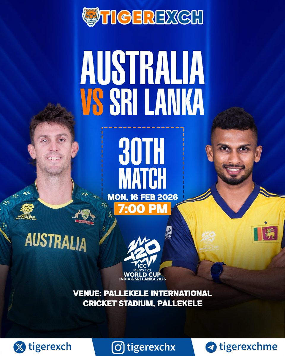 30TH MATCH – PRIME TIME CLASH 🔥
Smart players don’t wait for the second innings.
They lock in before the toss. 🐯🔥

🎁 10% Joining Bonus
🎁 3% USDT Deposit Bonus
🎁 3% Weekly Loss Back

Asia’s No.1 Exchange – TigerExch
Create your ID now 👇
🔗 tigerxchange.com/m/signupnow

#cricket
