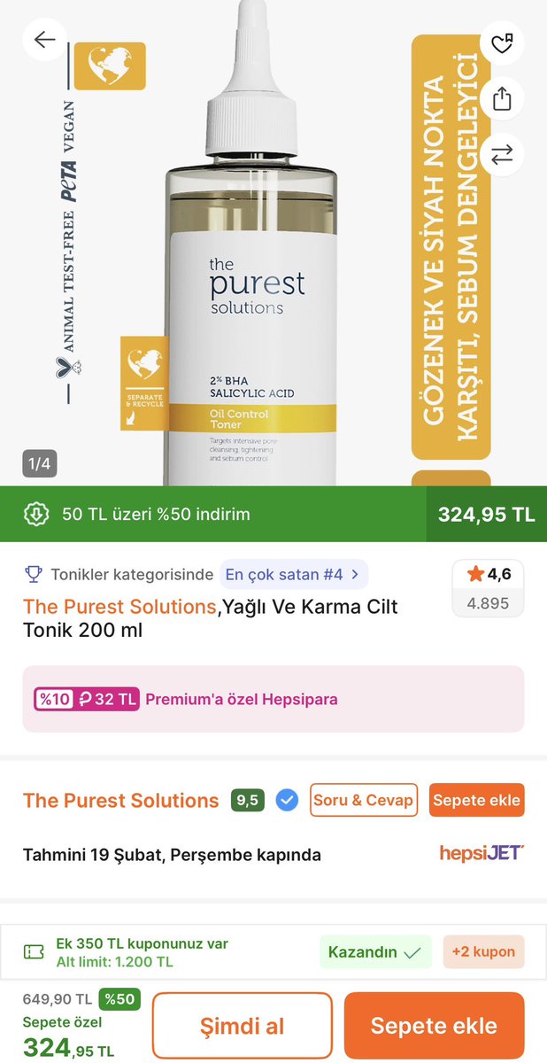 Ucuzabull34's tweet photo. The Purest Solutions,Yağlı Ve Karma Cilt Tonik 200 ml
https://t.co/noN4OV8XqW
The Purest Cilt Toniği Yarı Fiyatına Kaçmaz İndirim Satıcının Kuponu da Var
#indirim #purest https://t.co/XqB1ncUgcM