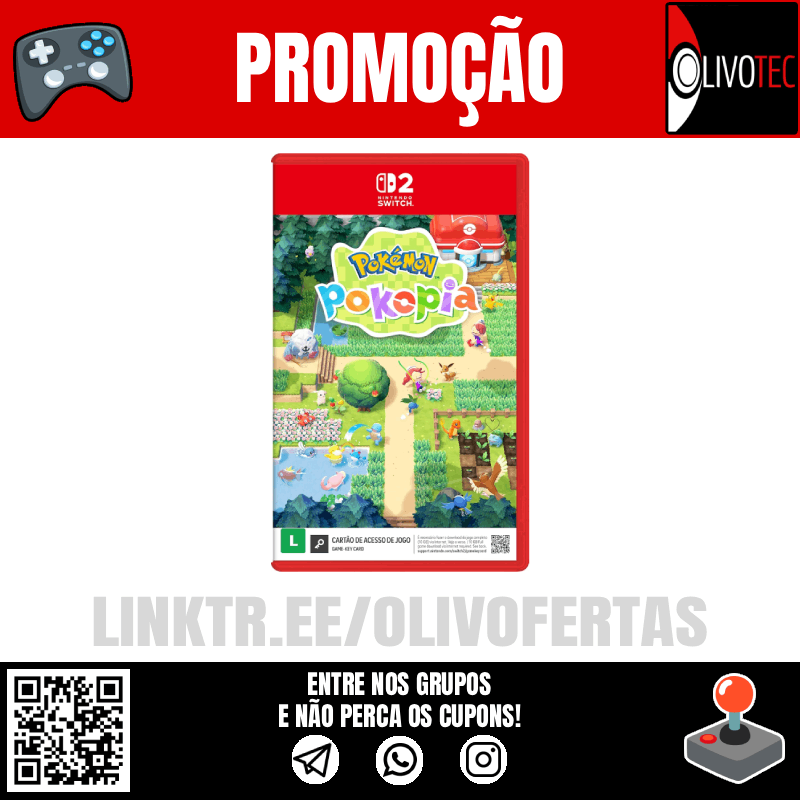 🚨Pokopia Nintendo Switch 2

Começou a pré-venda do novo jogo de Pokémon! Corre antes que esgote 🔥

💸 Preço: R$409 FRETE GRÁTIS

- Link de Compra:  
amzn.to/4rT1gp2

- Entre nos nossos Grupos:  
linktr.ee/olivofertas

Use a hashtag #olivofertas
