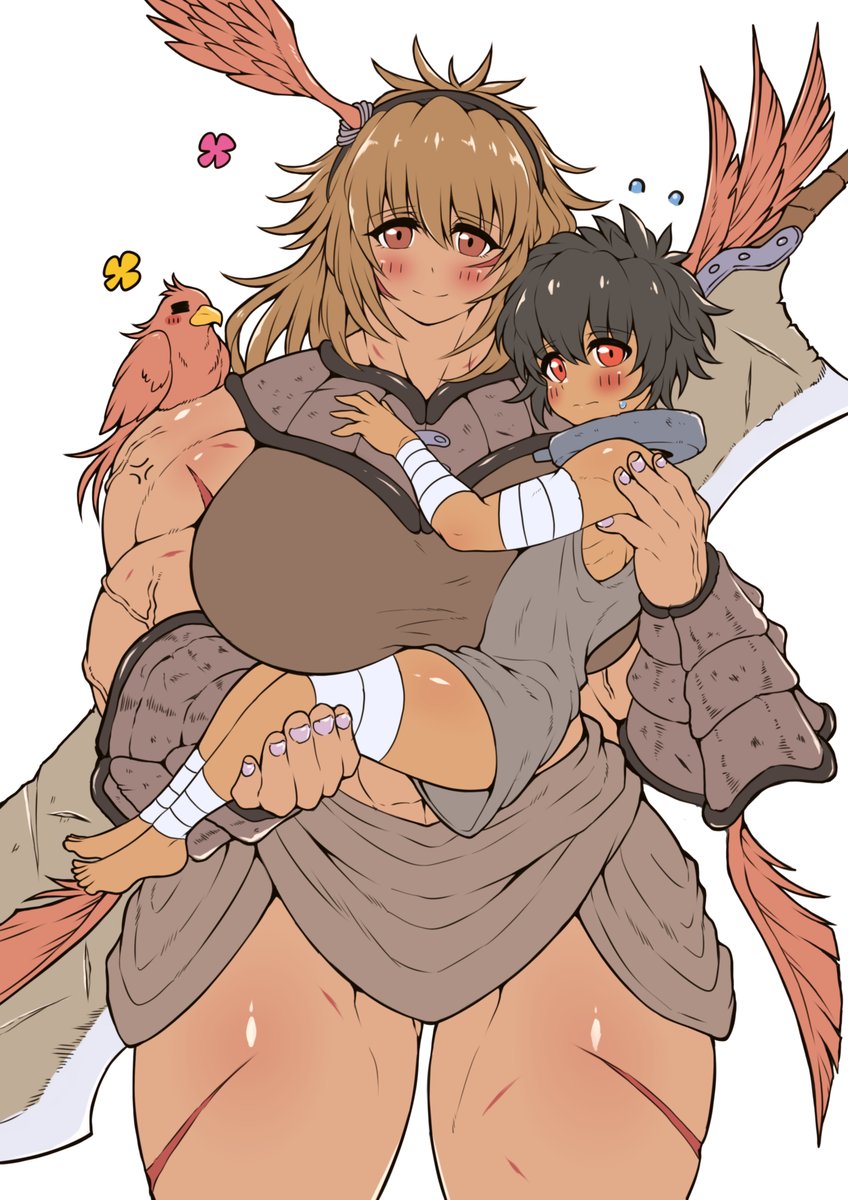 昔描いた女剣闘士の子と奴隷の少年を久しぶりに描いてみました。