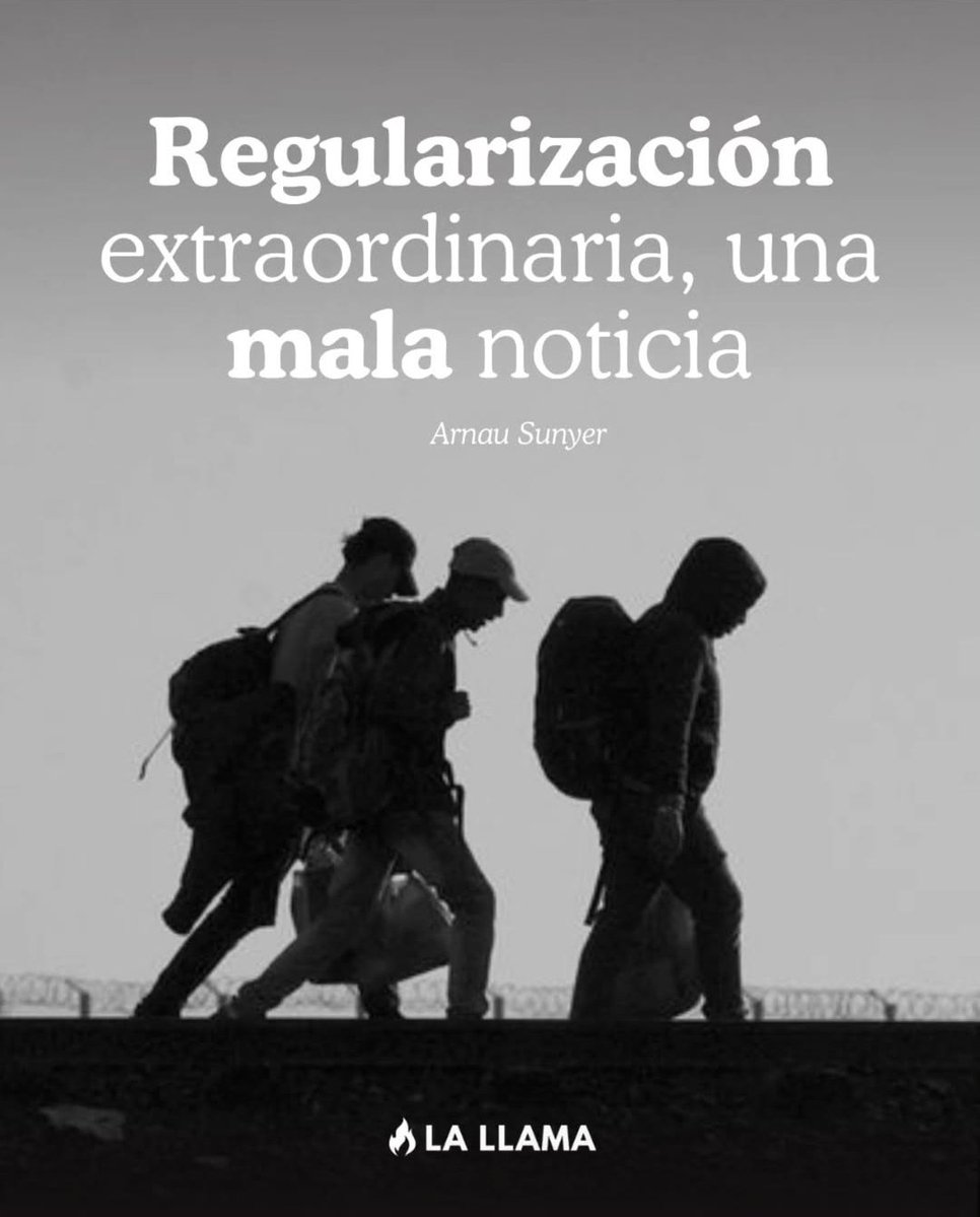 Hoy en La Llama, Arnau Sunyer se muestra contrario a la regularización extraordinaria de inmigrantes. 
lallama.org/2026/02/16/reg…