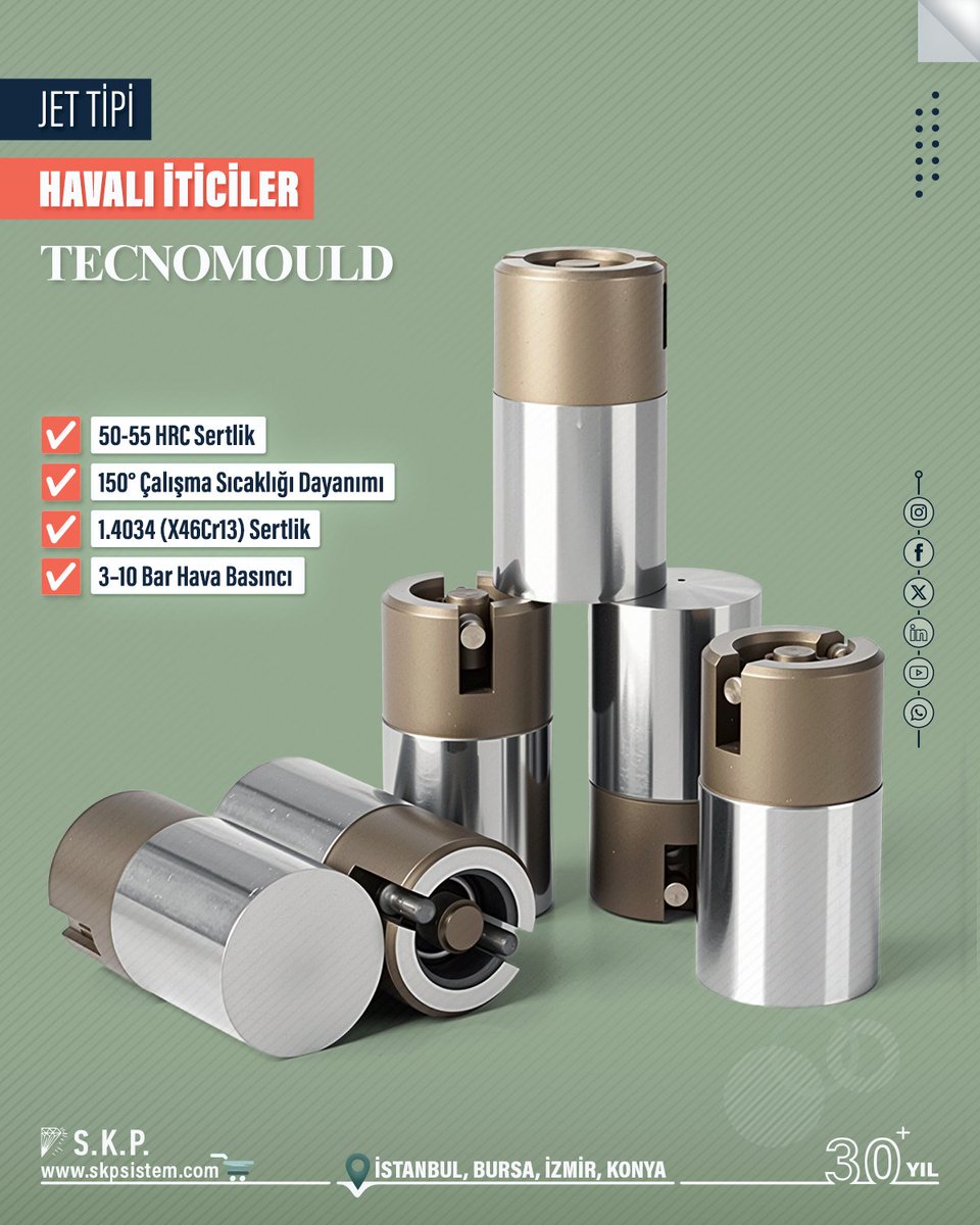 #Tecnomould #JetTipi #Havalıİtici 

🛒 Detaylar: skpsistem.com/urun/tecnomoul…

#PlastikEnjeksiyon #Enjeksiyon #Kalıp #Kalıpçılık #Mold #Mould #InjectionMolding #Venting #Vacuum #AirVenting #KalıpBakımı #Üretim #Otomotiv #BeyazEşya #Elektronik #Medikal #Sanayi #HavalıİticiValf