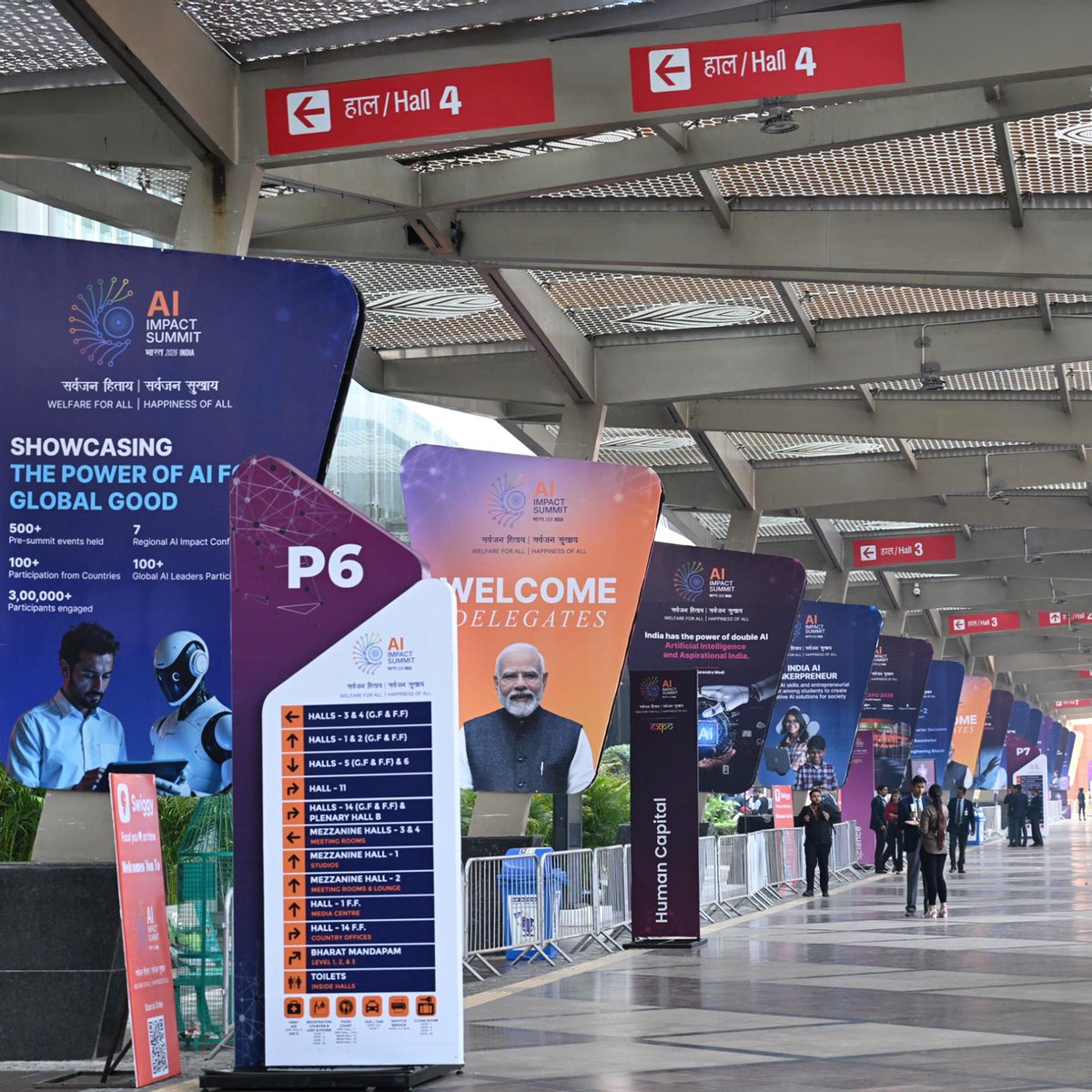 OffSideOfWorld's tweet image. PM Narendra Modi will inaugurate the India AI Impact Expo 2026.

• The expo highlights India’s push to become a global AI and deep-tech leader.
• Top global CEOs from Big Tech, AI labs, and semiconductor companies are expected in India.
• Leaders from firms like Google,