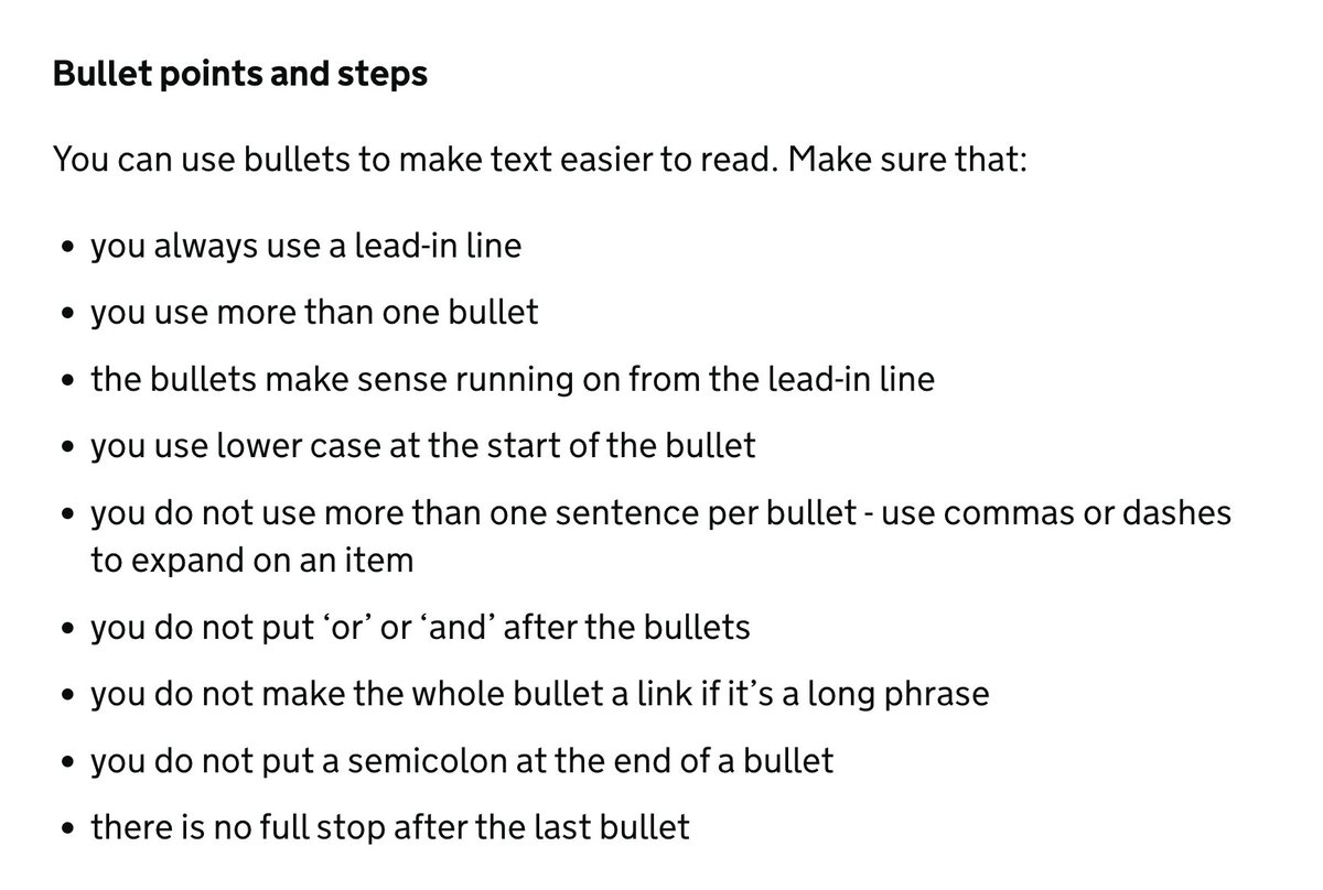 Style guide bullets