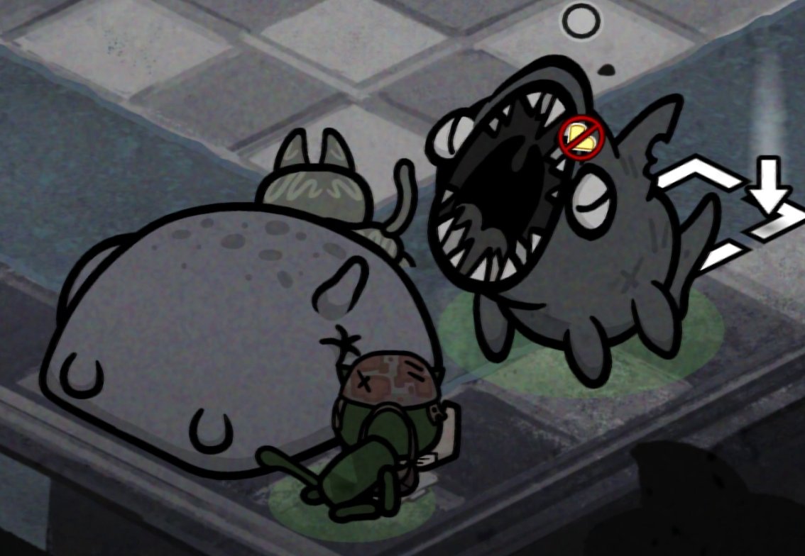 HedGamer's tweet image. Mewgenics w skrócie:
&amp;gt; spotykam rekina
&amp;gt; dołącza do drużyny (steruje nim SI)
&amp;gt; ma skilla "zabija od razu najbliższą jednostkę"
&amp;gt; myślę: "na pewno chodzi o wrogów"
&amp;gt; w następnej walce rekin zjada mojego kota
&amp;gt; z trudem docieram do bossa, ma sporo hp
&amp;gt; rekin zjada bossa w 1 rundzie