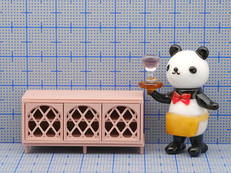 A1miniの0.2mmノズルにて作成。このサイズが作れる！元データの28％縮小くらいでした。球体系を避けてデータをちゃんと選べば、積層式の3Dプリンターでもミニチュアいけそう。