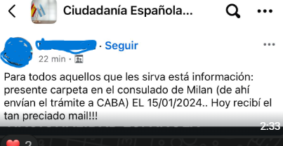 Ver fechas. Ver presentación y resol. Mientras <a href="/CgEspBahiaBlanc/">CGEspaña BahíaBlanca</a> --><a href="/CGEspBsAires/">CGEspBuenosAires</a> marzo 2023 - 35 meses! Realmente les parece correcto? Cómo puede ser que ni se dignen a dar una respuesta? Se perdió el exp? Absolutamente nadie se hace cargo. <a href="/jmalbares/">José Manuel Albares</a> <a href="/MAECgob/">Ministerio de Asuntos Exteriores, UE y Cooperación</a> <a href="/psoeargentina/">PSOE Argentina</a>