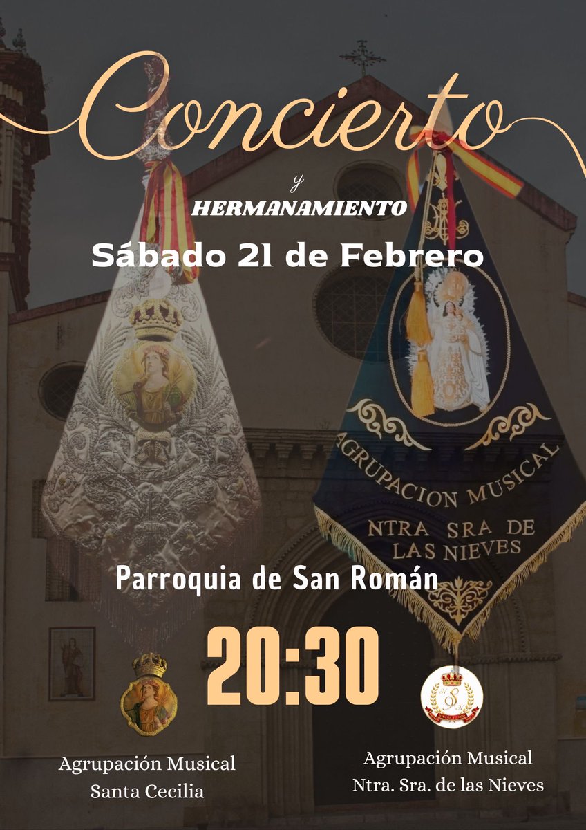 ¡Llegó el día!
Estrenamos la Cuaresma con un momento muy esperado. El próximo sábado tendremos el concierto en el que se reafirmará el hermanamiento con la A.M. Ntra. Sra. de las Nieves (Tenerife). Será un encuentro bonito y emotivo.
¿Nos acompañas?

#LaIlusiónContinúa💙🤍