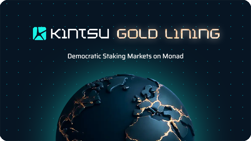 Kintsu's tweet photo. 📢 Kintsu: Gold Lining is live 

Our new newsletter focused on:

- sMON stats 
- Validator updates 
- New integrations
- Developer updates 
- Community and media highlights
- Upcoming events