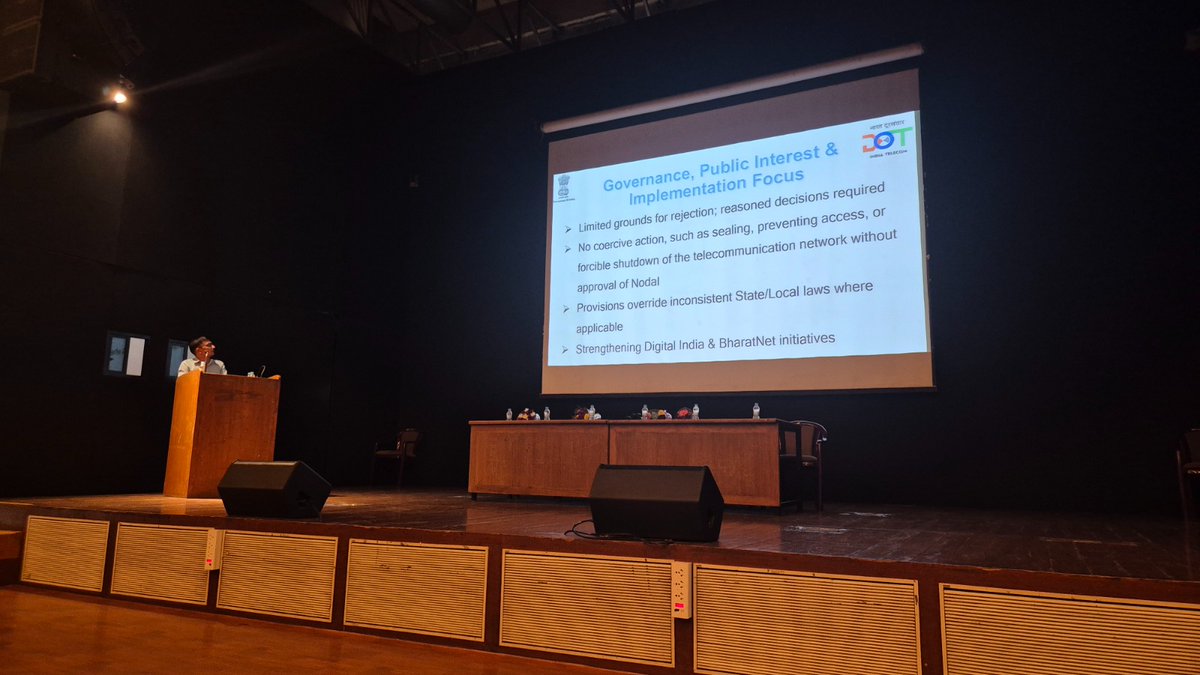 Guj_LSA_DoT_MoC's tweet photo. DoT Gujarat LSA, in collaboration with Surat Municipal Corporation, conducted a Telecom Awareness Workshop at Science Centre, Surat on CBuD, Telecom Right of Way Rules 2024, SancharSaathi and EMR awareness. With 300+ participants, the session strengthened safe practices and citizen-centric telecom initiatives.#SanchaarSaathi #Awareness #connectivity #DigitalIndiadia #DoT
@JM_Scindia @PemmasaniOnX @pib_comm @PIB_India
@DDNewslive