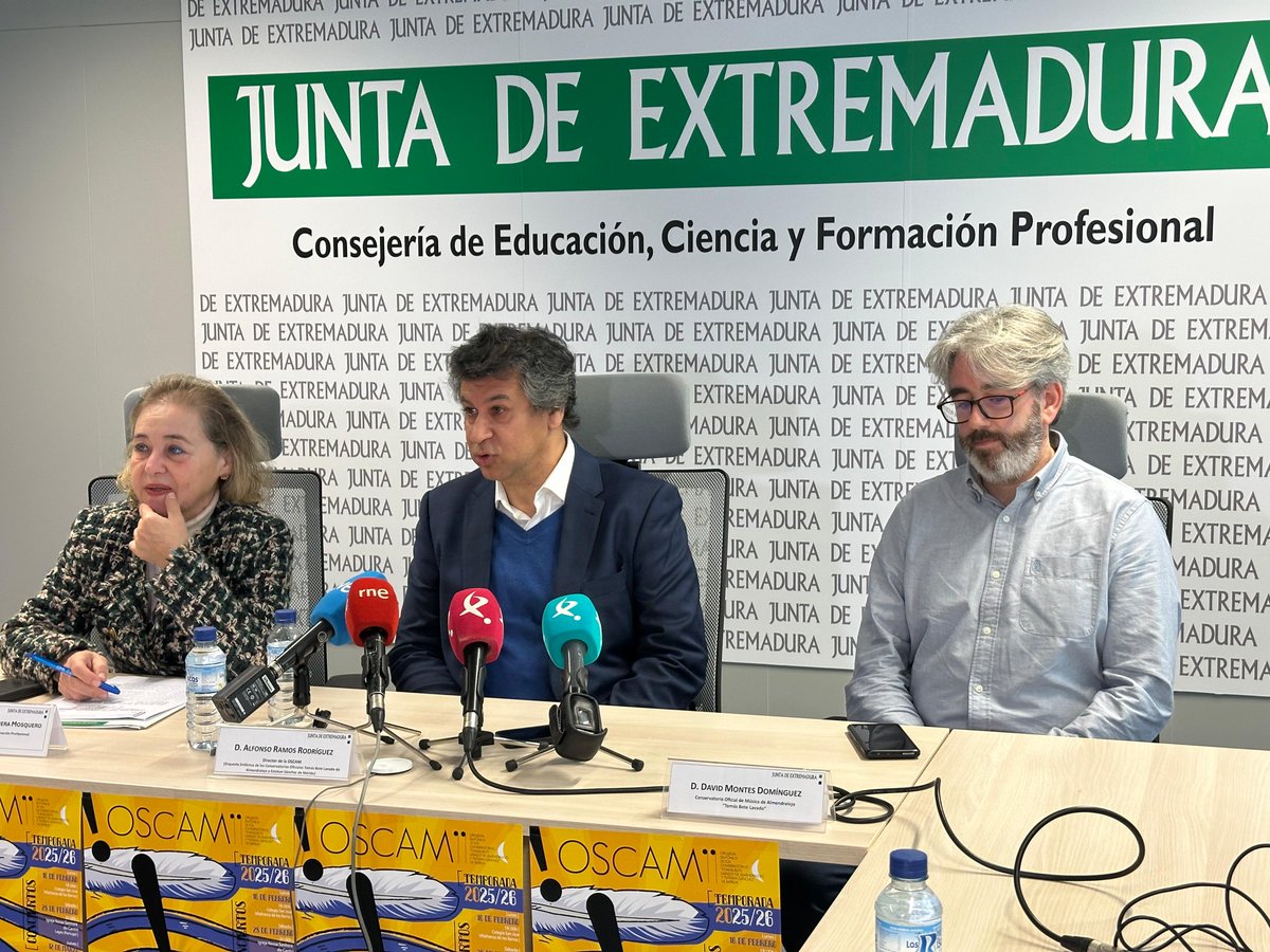 La OSCAM programa siete conciertos en Extremadura y Portugal para la temporada 2025 – 2026

<a href="/MercedesVaquera/">Mercedes Vaquera</a>  ha destacado el “extraordinario talento” que tenemos en Extremadura “en muchos ámbitos, también en el arte”

🔗-> juntaex.es/w/20260216-la-…